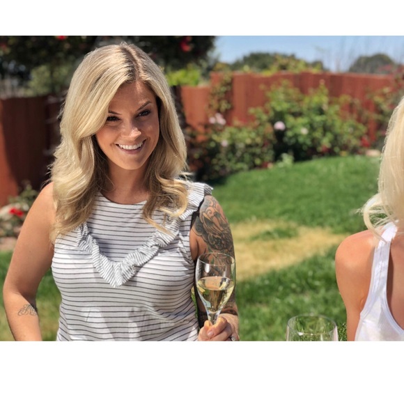 Maeve Tops - Anthropologie Maeve Striped tank w/ruffles